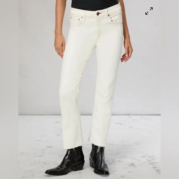 Rag & Bone White Peyton Midrise Bootcut in Optic White Denim Jeans Size 30 Women - Picture 1 of 15
